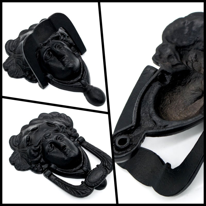 Mythrojan Medieval Door Knocker, Cast Iron Ring Knocker, Vintage Home Knocker for Home Improvement- 5â€ x 4â€ Black - Image 5